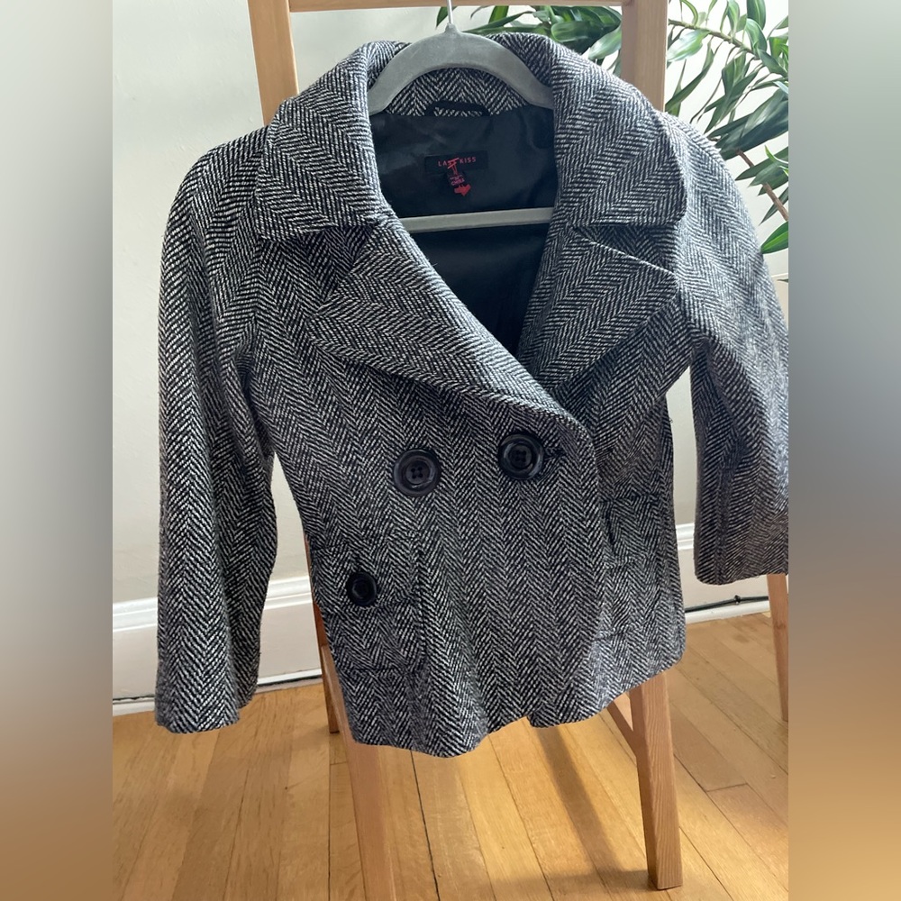 Last Kiss Small Double Breasted Tweed Jacket